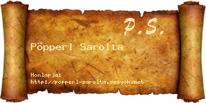 Pöpperl Sarolta névjegykártya